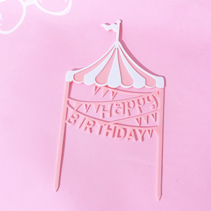 Adornos acrílicos para pasteles con diseño de miel y dulzura, para feliz cumpleaños, carpa de circo, en colores rosa, azul, negro, dorado, amarillo y morado, decoraciones para fiestas. - Product Image 4