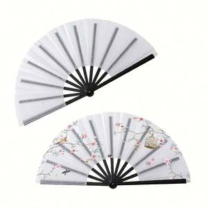 Abanicos Plegables de Tela y Plástico Ecológicos Personalizados 2025 con Logotipo Pintado para el Año Nuevo Chino, Artesanías de Plástico - Product Image 1