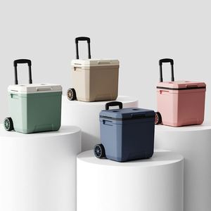 Custom Modern Portable 18L PP Plastic Wheeled <b>Ice</b> <b>Cooler</b> with Handle Pull Rod for Outdoor Picnic Food & Cans - Product Image 2