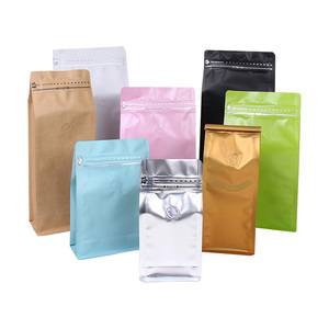 Bioplastic packaging box pouch package custom printed design coffee bags for food packing