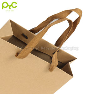 ถุงของขวัญมีหูหิ้ว,ถุงกระดาษคราฟท์ช้อปปิ้งพับได้นำกลับมาใช้ใหม่ได้พิมพ์โลโก้แบบกำหนดเอง - Product Image 2