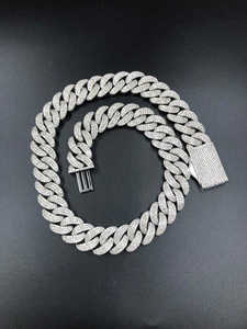 สร้อยคอแบบ Cuban Link ดีไซน์พรีเมียมสำหรับผู้ชาย ประดับเพชรเลี้ยงในห้องปฏิบัติการ ชุบทอง 14k สไตล์ฮิปฮอป แฟชั่นสตรีทแวร์ - Product Image 5