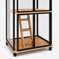 Meuble commercial pour chat avec armoire de présentation roulante et arbre à chat intégré, incluant un espace de rangement pour litière, avec designs 3D gratuits