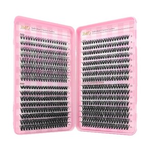 Coffret de 32 rangées de faux cils en bouquets individuels, 30D 40D 50D mixtes, 9-16mm, style croisé, fibres synthétiques, courbure D - Product Image 5