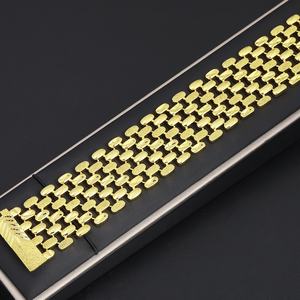 JXX Jewelry Design 24K Gold Plated Cuban <b>Chain</b> Bracelet Wholesale Hip-Hop Style Brass Charm Bracelets or Bangles - Product Image 3