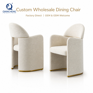<span class=keywords><strong>Fauteuil</strong></span> de salle à manger de luxe haut de gamme en tissu, design nordique, style villa italienne, pour projets hôteliers, vente en gros, personnalisable, OEM - Product Image 1