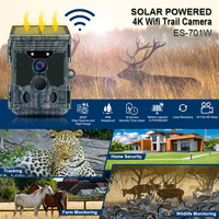 Caméra de piste WiFi extérieure à énergie solaire 4K 30MP caméra de jeu WiFi Vision nocturne activée par le mouvement caméra de chasse étanche