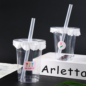 Bicchieri Monouso Rinforzati per Tè al Latte e Caffè, Speciali per Negozi di Tè al Latte, Bicchieri in PET per Bevande Fredde alla Moda - Product Image 2