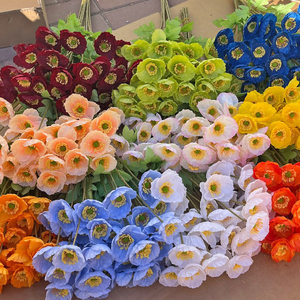 4 Pièces de Fleurs de Pavot Artificielles Réalistes en Soie pour Décoration Maison, Centre de Table de Mariage et Arrangement de Table - Product Image 1