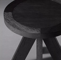 Mobilier de salon minimaliste style américain table d'angle circulaire en bois massif côté hôtel quelques villas mobilier personnalisable