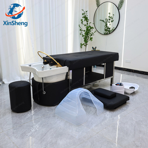 Chaise de lavage de cheveux de salon, lit de lavage de cheveux, mobilier de salon, <span class=keywords><strong>bac</strong></span> en céramique, pompe hydraulique inclinable bon marché - Product Image 5