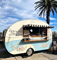 Camion de restauration rapide mobile au design unique et personnalisé, de forme irrégulière, chariot de vente de glaces et de snacks, remorque portable pour café