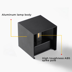 Moderna lampada <span class=keywords><strong>da</strong></span> parete a LED quadrata interna in acciaio inox <span class=keywords><strong>Applique</strong></span> con illuminazione chiara contemporanea lampada Murale - Product Image 3