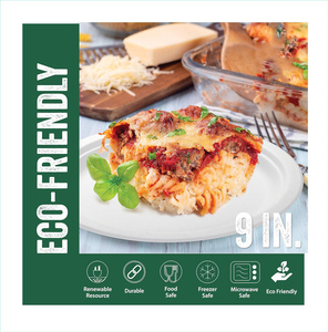 150 Pack Customized Size Heavy-Duty <b>Disposable</b> Eco-Friendly 100% Compostable Bagasse Biodegradable <b>Plates</b> with Custom Logo - Product Image 3