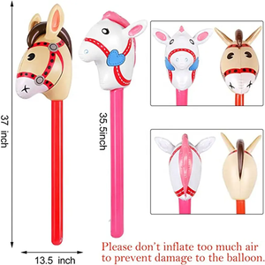 <span class=keywords><strong>Jouet</strong></span> d'extérieur, décorations de fête d'anniversaire, <span class=keywords><strong>ballon</strong></span> gonflable en PVC, tête de cheval, jouets de bâton de dessin animé - Product Image 2