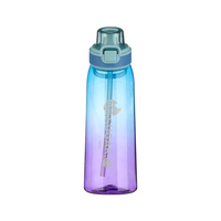 Bouteille d'eau Tritan+PP anti-fuite avec paille, couvercle à ouverture rapide, options de parfum, sans odeur, sûre pour la randonnée, le camping et les activités de plein air