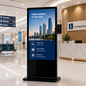 Kiosque Android sur pied AIYOS 55 pouces avec combiné téléphonique VoIP anti-vandalisme et écran tactile LCD 10 points - Product Image 4