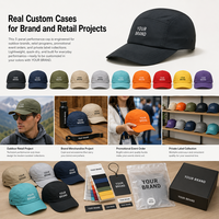 Topi Camp 5 Panel Nylon Ringan Berkualitas Tinggi dengan Logo Teks, Cepat Kering, untuk Merek Outdoor dan Toko Retail