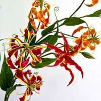 Realistische Gloriosa-Lilie Künstliche Flammenlilie 78cm Großhandel Exotische 3D-Gedruckte Seidenblumen für Boho-Hochzeit Heimdekoration