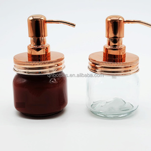 Frascos de Vidro Transparentes de Boca Larga 480ml para Armazenamento com Logo e Bomba para Sabão Líquido - Product Image 4