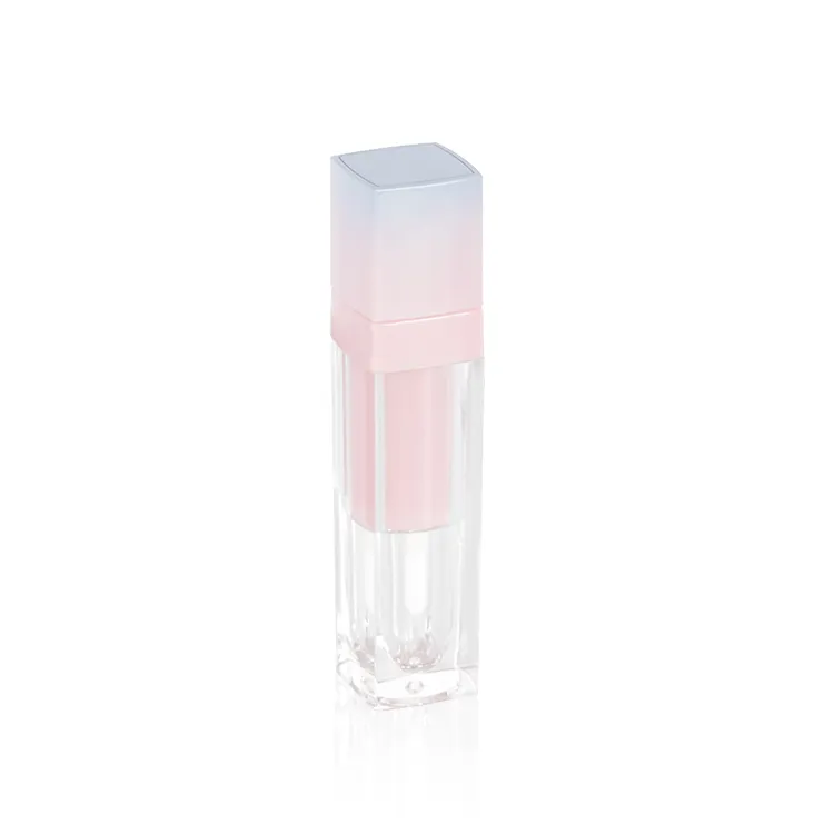 Makeup Your Own Transparent Lip Gloss Containers 3ml Square Lipgloss Tube with Wand cosmetic packaging