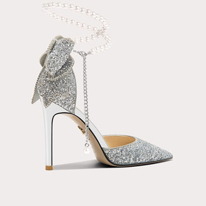 Fairy Wind Sandals 2025 nuevos zapatos de boda de cristal Bao Toe sandalias tacones altos mujer pies gordos zapatos de tacón de aguja de tamaño <span class=keywords><strong>ancho</strong></span> - Product Image 4