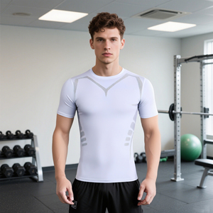 Camisetas deportivas de manga corta para hombre con logotipo personalizado al por mayor, camisetas deportivas para gimnasio, correr, trotar, ejercicio, camisetas para hombre - Product Image 4