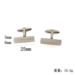 Mancuernillas Personalizadas de Acero Inoxidable con Logotipo Grabado, Mancuernillas de Barra Delgadas para Hombre - Product Image 4