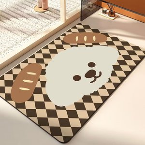 Tapis de sol Yongjin Cartoon Bear 38x58cm 48x78cm 58x88cm absorbant et antidérapant pour salle de bain, entrée, salon, chambre à coucher - Product Image 2