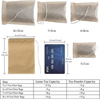 Sachets filtres à thé jetables pour thé en vrac, sacs vides à cordon pour thé en feuilles, en papier 100% naturel non blanchi