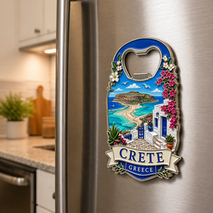 Vente en gros uniquement - Ouvre-bouteille magnétique en acier inoxydable <span class=keywords><strong>Crete</strong></span> avec logo personnalisé pour réfrigérateur - Product Image 1