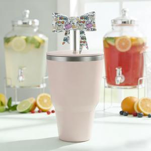 Custom Printing Large Bow <strong>Straw</strong> Toppers Silicone <strong>Straw</strong> Covers for 10mm <strong>Reusable</strong> <strong>Straws</strong> Cover Caps Cute Tumblers Accessories - Product Image 6