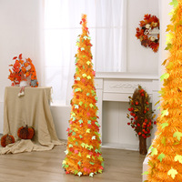 Arbre de Noël artificiel de clinquant pliable de 5 pieds pour la décoration de la maison intérieure extérieure