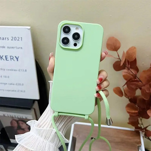เคสโทรศัพท์มีสายคล้อง TPU สีสำหรับ iPhone 15 Pro Max 17 16E 14 13 - Product Image 3