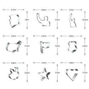 Mapa de caracteres americanos y camino de la bandera nacional Cortadores de galletas de acero inoxidable Insignia de policía de Texas Molde para hornear - Product Image 4
