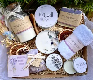 Get Well Soon Gift Box, Self-care products, Spa Gifts for Her Gifts for Women Lavender Calming Gift Box Handmade
