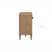 Aparador Contemporáneo Moderno de Roble Malayo Natural LOME de 1.6M, Tablero Laminado Ecológico, Almacenamiento para Comedor, Caja de Exportación