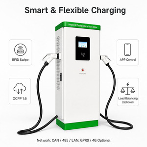 Station <span class=keywords><strong>de</strong></span> <span class=keywords><strong>recharge</strong></span> rapide DC 60 kW, chargeur <span class=keywords><strong>de</strong></span> véhicules électriques sur pied, public, CCS2, homologué TUV, faible consommation en veille, nouveau, IP55, WrightCharge - Product Image 2