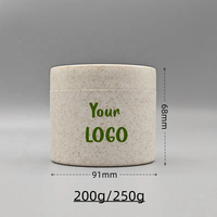 50G 100G 150G 200G 250G paille de blé dégradable 8oz pot de soin de la peau vide conteneur biodégradable avec couvercle pour gommage corporel