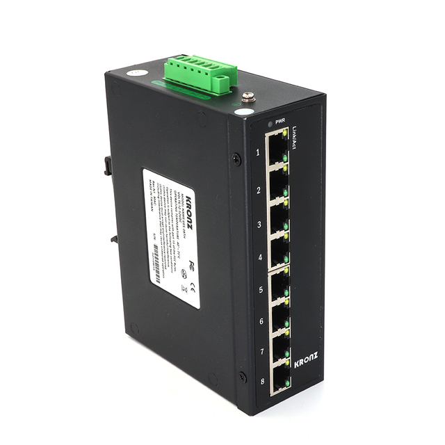 KRONZ Switch De Internet 8 Port Industri Network Switch 10/100/1000 M Bit/s DIN Rail Mounting IP40 Industrial Ethernet Switch