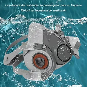 Semimáscara reutilizable equipada con un cartucho de filtro para vapores orgánicos y gafas de seguridad - Product Image 5