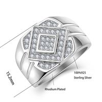 Nouvelle tendance de YH JEWELLERY Bague pour homme en argent sterling 925 avec pierre CZ en or 18 carats plaqué argent S925 pour les mariages et le style hip-hop