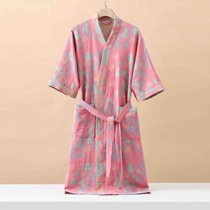 Peignoir <span class=keywords><strong>en</strong></span> pur coton double gaze, léger, style été/automne, pyjama, peignoir de bain, serviette de bain d'hôtel - Product Image 5