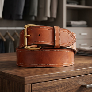 Ceintures pour hommes de style européen vintage, personnalisables, durables, imperméables, écologiques, en cuir de vache, robustes, accessoires, largeur 3,8 cm - Product Image 1