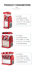 900W komersial tiga mangkuk ukuran penuh 15L * 1 Frozen minuman Dispenser 15L * 1 mesin makanan ringan untuk es minuman es dan jus - Product Image 2