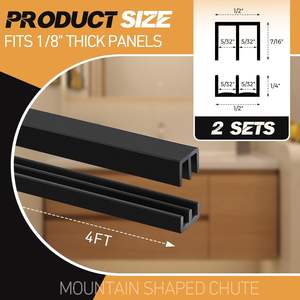 Rail de porte coulissante <span class=keywords><strong>en</strong></span> <span class=keywords><strong>PVC</strong></span>, double rainure <span class=keywords><strong>en</strong></span> <span class=keywords><strong>U</strong></span>, profil ABS, glissière <span class=keywords><strong>en</strong></span> verre, poussoir-tiroir - Product Image 2