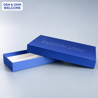 Boîte d'emballage rigide personnalisée en deux parties avec couvercle et base, insert en carton blanc, logo brillant, fabrication OEM, vente en gros