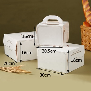 Caja <span class=keywords><strong>de</strong></span> cartón completa para pasteles con asa, venta al por mayor directa <span class=keywords><strong>de</strong></span> fabricantes y proveedores, blanca para bodas, 10 pulgadas, personalizada para alimentos, 1 unidad - Product Image 5