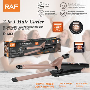 Rizador <span class=keywords><strong>de</strong></span> Pelo 2 en 1 RAF, Plancha Alisadora <span class=keywords><strong>de</strong></span> Cerámica <span class=keywords><strong>de</strong></span> 35W para Peinado en Casa - Product Image 2