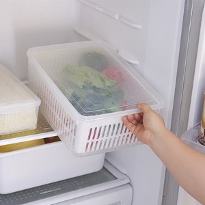 Scatola portaoggetti frigorifero cucina Organizer frutta verdura fresca scatole di stoccaggio cestino di scarico contenitori <span class=keywords><strong>dispensa</strong></span> - Product Image 4